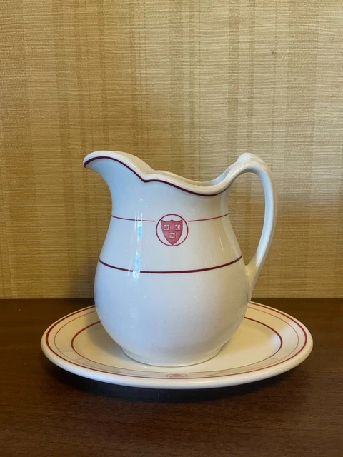 Vintage Syracuse China Pitcher VERITAS Harvard University Restaurant Ware 32 oz