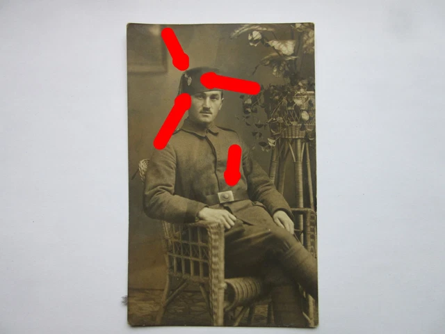 Portrait Württemberg Soldat Türkei FEZ Mützenabzeichen Edelweiss Feldgrau TOP 2