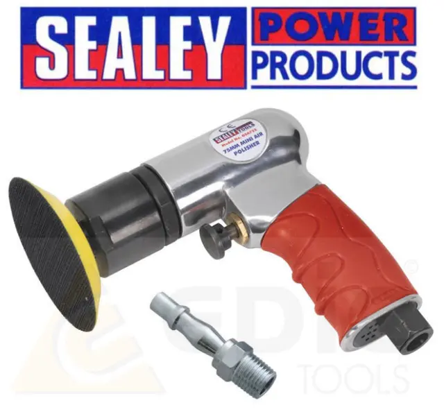 Sealey 75mm 3" Mini Lightweight Hook & Loop Air Polisher/Buffer/Buffing GSA722