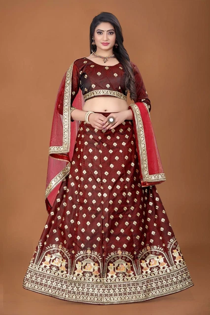 Latest Designer Wedding Party Wear Embroidered Design Lehenga Bridal For Women