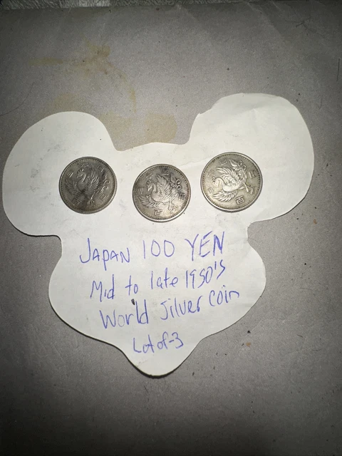 1950’s Not Exactly Sure What Dates Japan 100 Yen Showa World Silver Coin