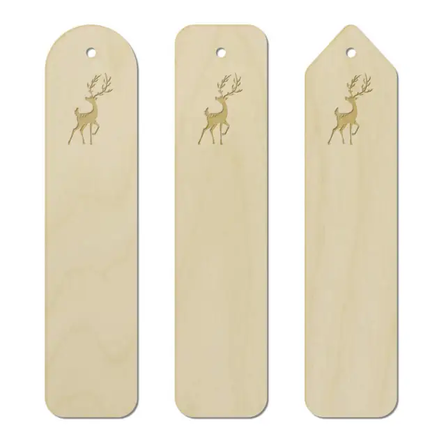 3 x 'Majestic Reindeer' Birch Bookmarks (BK00008742)