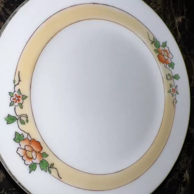 meito china hand painted in Japan  lot of  6 floral pattern Saucers Gold Rim