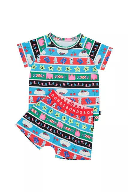 Bonds Kids Boys Girls Sleep Short Sleeve Short PJ Set size 3 Aussie Christmas