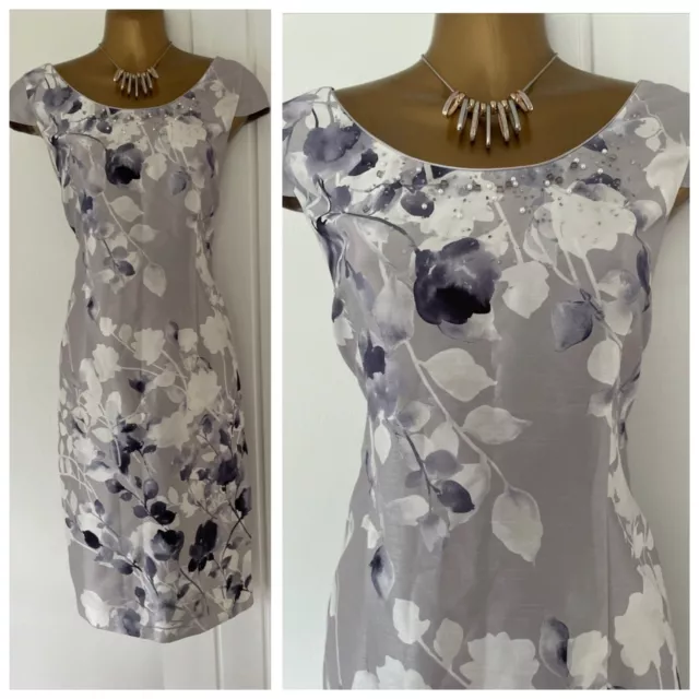 JACQUES VERT DRESS size 12 Silver Grey Mother Of The Bride occasion Wedding 59.99 PicClick UK