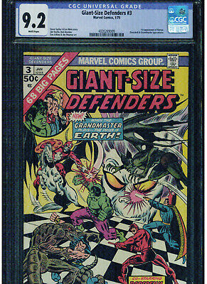 Giant Size Defenders 3 Cgc 9.2 Near Mint- White Pages 1975 1St Appearance Korvac