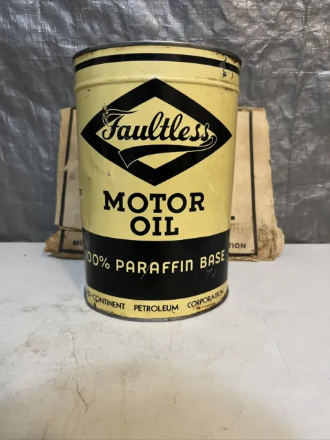 Vintage Faultless Motor Oil can