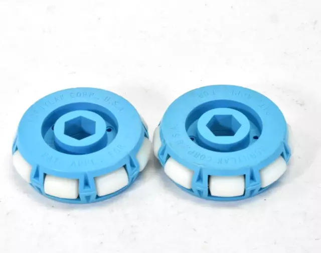 Lot of 2 Kornylak Corp Trans Wheels Light Blue Replacement Units White Rollers