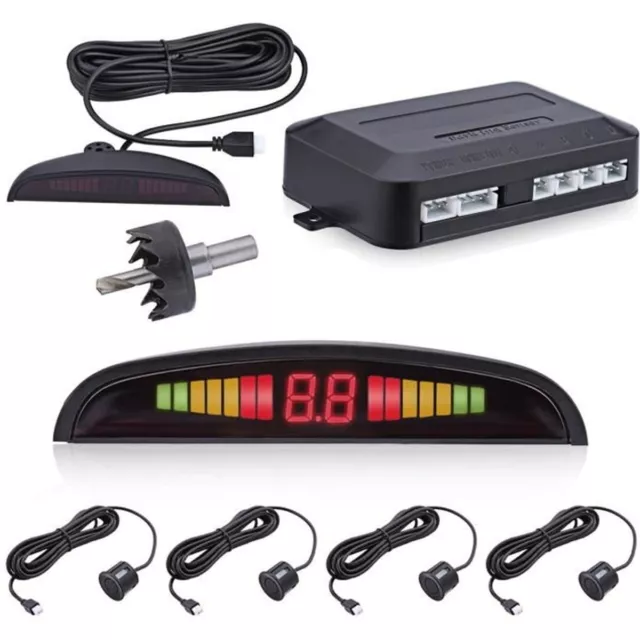 Kit Radar de Recul Voiture Stationnement Pare Choc Anti Collision Écran LCD NOIR