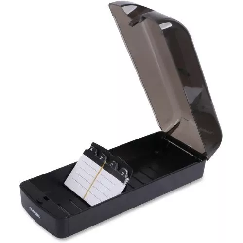 Lorell® Desktop Rotary Card File, Hinged, 650 Card Capacity, Each (LLR01029)