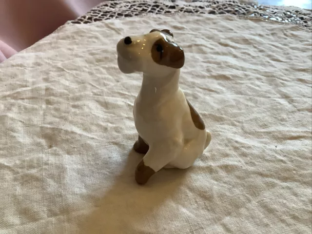 Vintage Szeiler Fox Terrier Dog brown And White 7.5cm High vgc