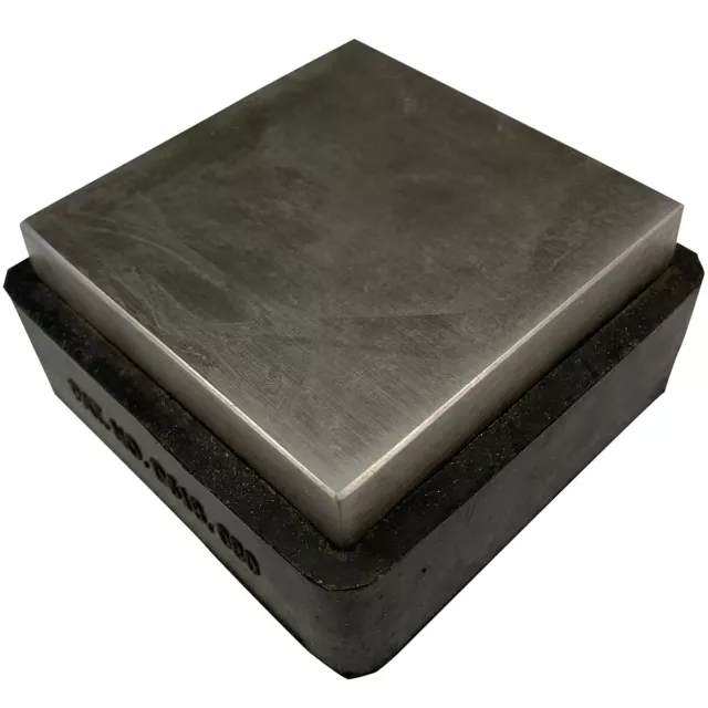 Steel Bench Block Flat Anvil with Rubber Base Jewelers Tool 2.5" x 2.5" x 1"