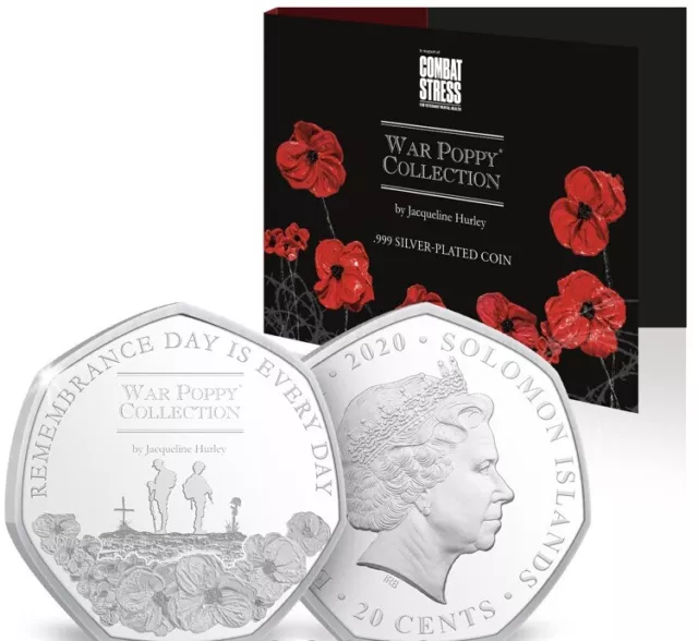 2020 War Poppy Collection 50p .999 Silver Plated Coin