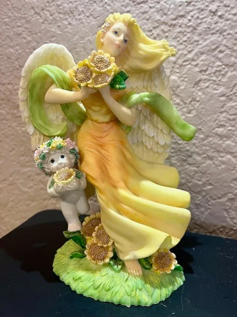 Vintage Dreamsicles Grace Angel Cherub Child Sunflower Kristin 11763 7" Figurine