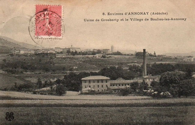 CPA 07 - ANNONAY (Ardèche) - Factory of Grosberty and the Village of Boulieu-les-..