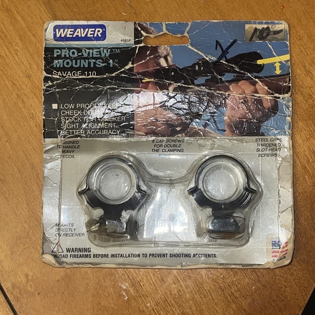 WEAVER PRO VIEW Mounts 1 Inch Savage 110 Thru 116 Scope Aluminum Gloss