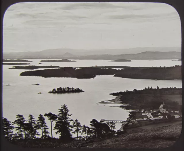 GWW VICTORIAN Glass Magic Lantern Slide LOCH LOMOND C1890 SCOTLAND PHOTO