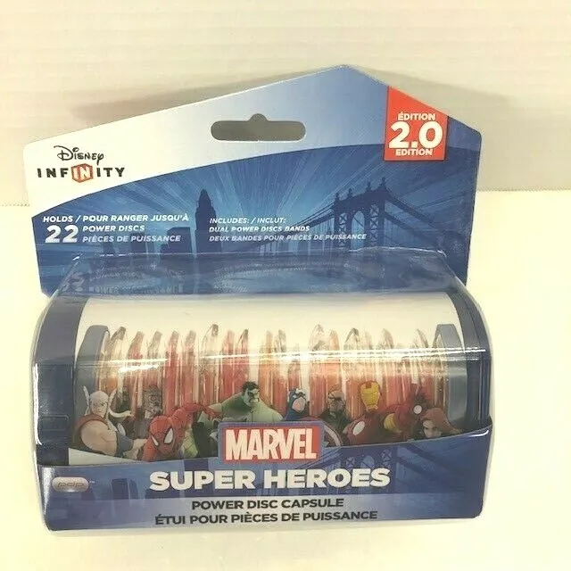 Disney Infinity Marvel Super Heroes Power Disc Capsule 2.0 holds 22 power discs