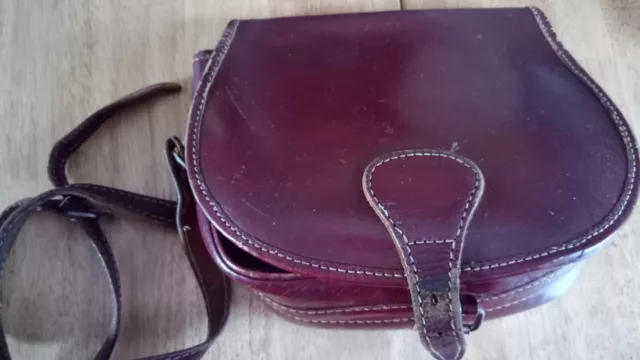 Vintage Genuine 1970s  Saddle hide  Leather  Shoulder Bag