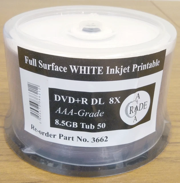 100 FULL FACE Printable Dual Layer DVD R DL Discs 8 5GB 240Min Discs 100 FULL FACE Printable Dual Layer DVD R DL Discs 8 5GB 240Min Discs