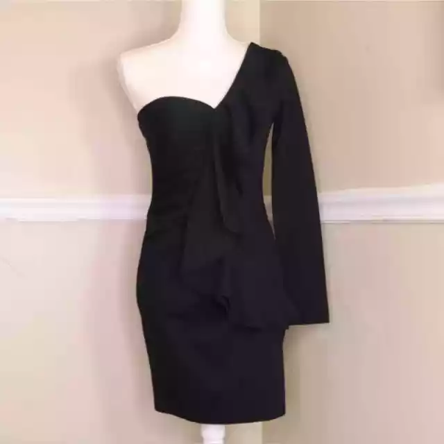Parker - One-shoulder Ruffle Dress In Black