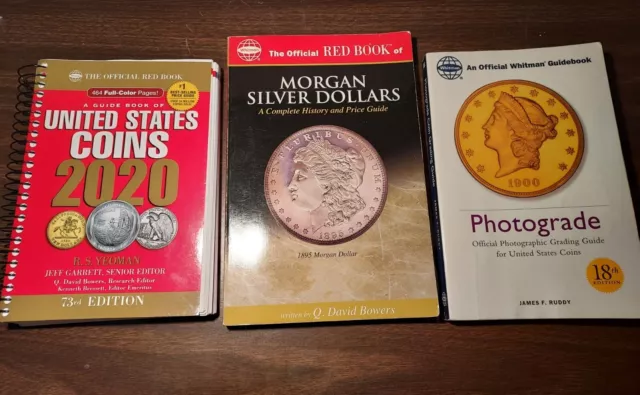 Coin Collecting Books Lot Of 3 Red Book, Photograde, Guide To Morgan Dollars