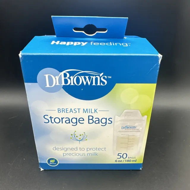 Dr. Browns Breast Milk Freezer Storage Bags 50 Bags 6 oz/ 180 ml Factory Sealed