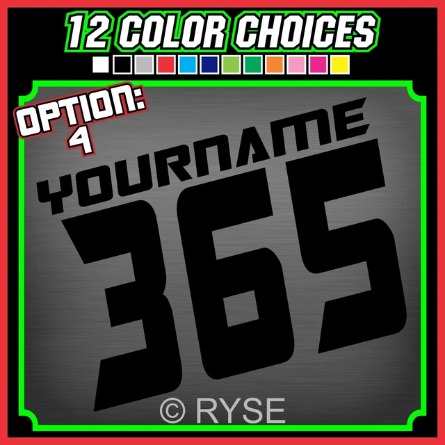 3 MX NAME Number Plate Decals Stickers ATV SX BMX Dirt Bike Kart