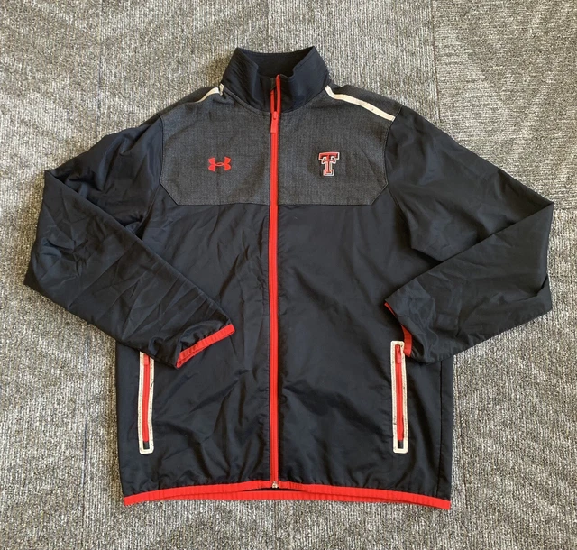 Under Armour Jacket Texas Tech Men’s Medium Red Raiders Black Full Zip Up
