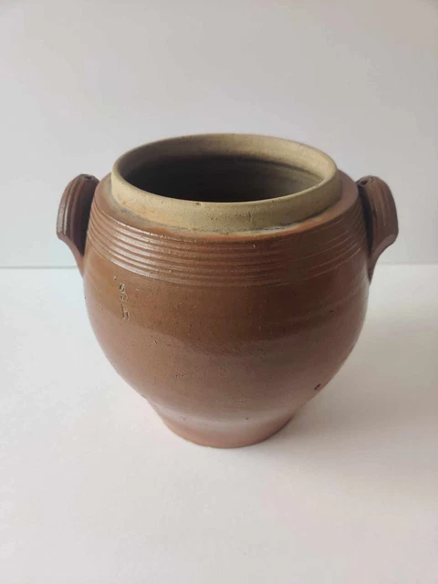 Ancien Pot à Cornichons En Céramique - Diamètre 11 Cm, Hauteur 12 Cm - Décoration Vintage