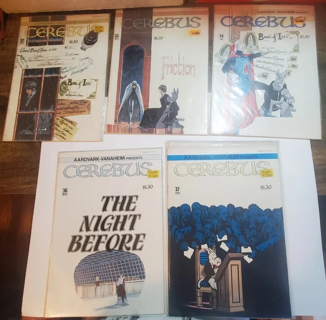 Cerebus the Aardvark #32 33 34 36 37 VF+ Comic Lot Vanaheim Dave Sim. Bagged New