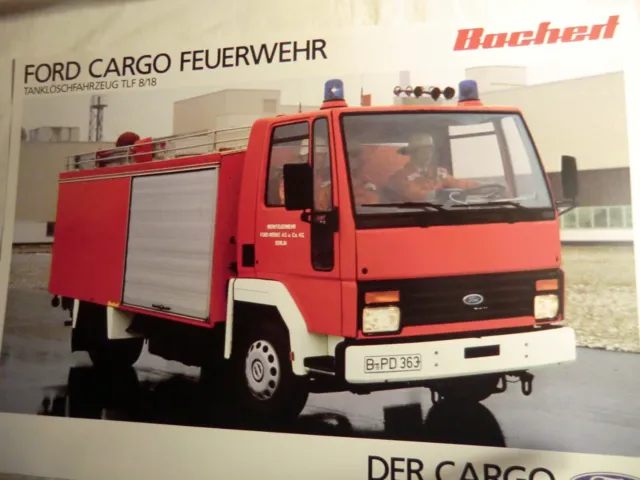 Feuerwehr Ford Cargo Tanklöschfahrzeug TLF 8/18 Bachert Prospekt   37 alt