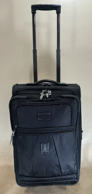 TRAVELPRO CREW 5 Black 22" Upright WHEELED Expandable CARRY ON Suitcase 7422