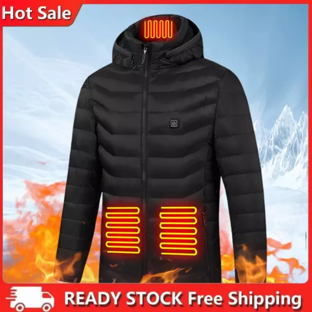 9 Heated Areas Heated Hoodie Fast Heating USB Charging for Winter (Black 4XL)