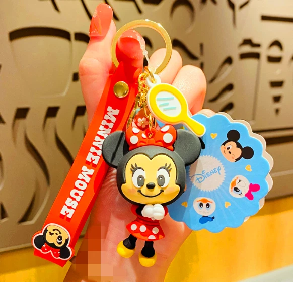 2023 New Disney Minnie 3D PVC Handbags Bags Hanger Pendant Keychains Key Rings