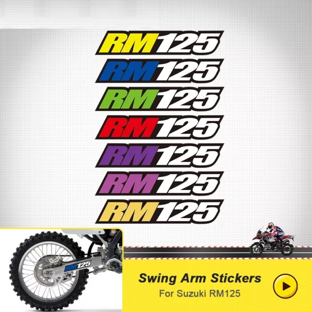 For Suzuki RM125 Motorcycle Swing Arm Emblem Decal Sticker Graphics Kit 2pcs 2