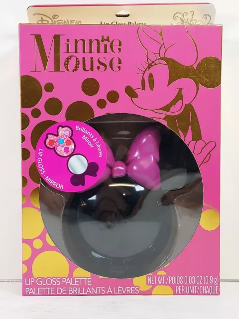 Disney Minnie Mouse Lip Gloss Pallette 6 Lip Glosses In Mirror Case NEW