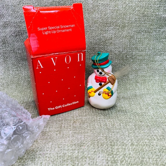 Avon Super Special Snowman Light Up Ornament In Original Box 1990