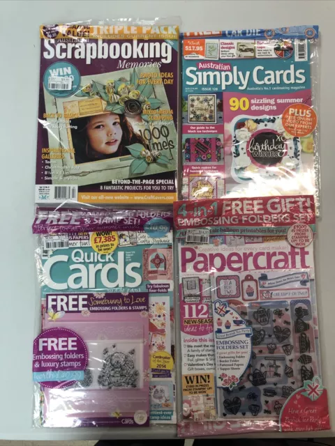 Arts And Crafts Magazines  X 4 Simply Cards Quick Cards Scrapbooking Memories