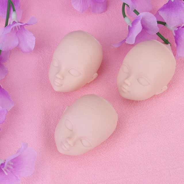 10 piezas Cabeza de muñeca 3D Piezas del cuerpo de muñeca Muñeca de maquillaje Mini muñecas Cara