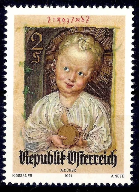 Austria 1971 Christmas Albrecht Durer Jesus Redeemer Painting Arts 1v MNH