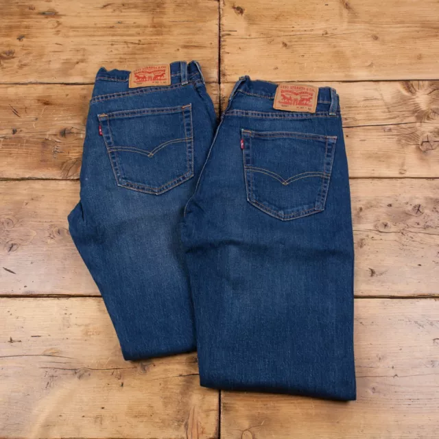 Jeans Levis 505 Stonewash blu denim nuovi originali dritti vestibilità regolare nuovi con etichette Levi 3