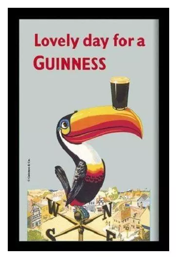 Guinness Bier Tucan Spiegel Mirror Wandspiegel ,Bar,Partykeller,Kneipe,30cm..