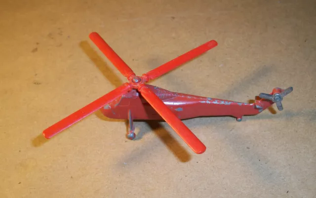 Tootsietoy  Die Cast Helicopter Sikorsky red with red plastic blades