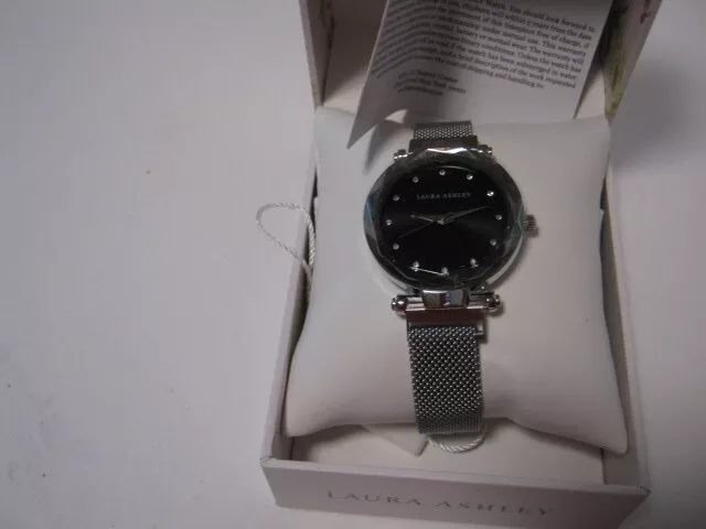 Laura Ashley Silver Mesh Bracelet Watch Comes in a Free Gift Box