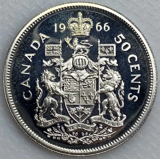 1966 Canada 50 Cents Proof-Like Half Dollar .800 Silver Coin