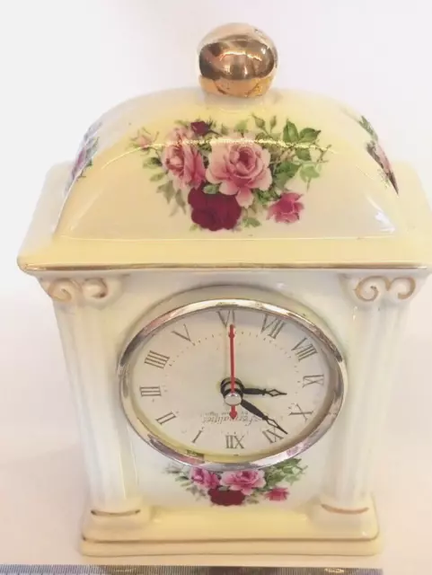 Beautiful Old Porcelain French Vintage Carriage Clock White Battery Movement