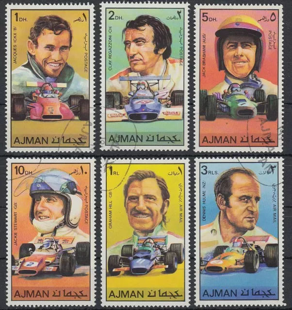 Ajman 1971 used Mi.1061/66 A Autorennfahrer Racing Autos Cars Fahrer Driver