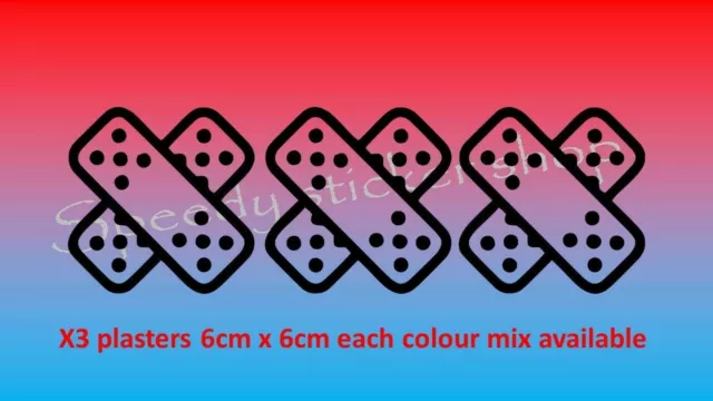 x3 plasters Small, Funny Vinyl Stickers, Car,Window,Wall, laptop Aid decals A147