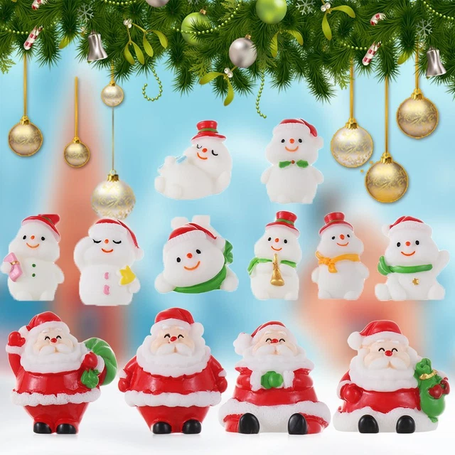 Home Decorations Christmas Figurines Miniature Snowman Xmas Tree Santa Claus